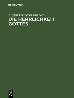 cover image of Die Herrlichkeit Gottes